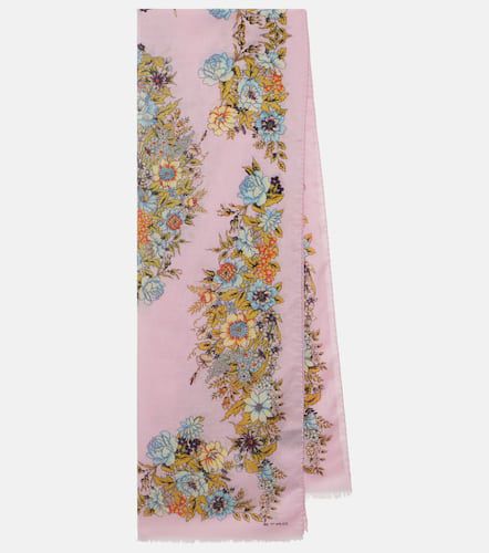 Floral cashmere, silk and wool scarf - Etro - Modalova