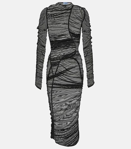 Abito midi in mesh arricciato - Mugler - Modalova