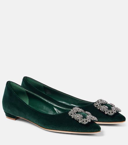 Hangisi embellished velvet ballet flats - Manolo Blahnik - Modalova