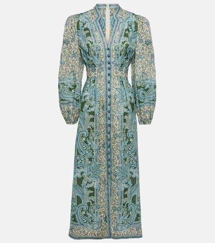 Ottie Plunge paisley linen midi dress - Zimmermann - Modalova