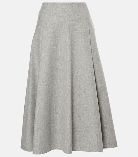 Wool and cashmere flannel midi skirt - Brunello Cucinelli - Modalova