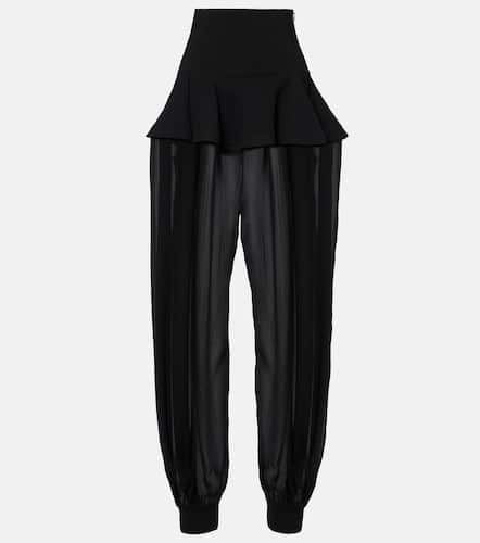 AlaÃ¯a Peplum georgette wide-leg pants - Alaia - Modalova