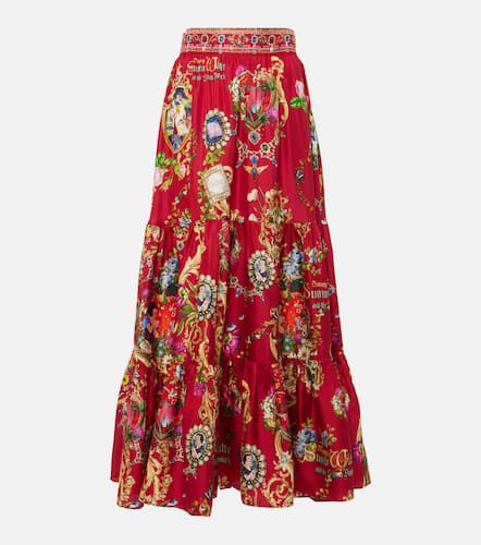 Printed high-rise tiered silk maxi skirt - Camilla - Modalova