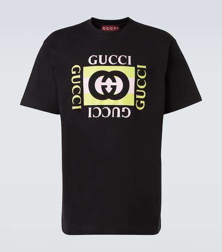 T-shirt rayé en coton à logo - Gucci - Modalova