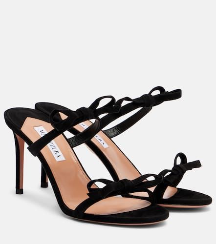 Soave 85 bow-detail suede mules - Aquazzura - Modalova