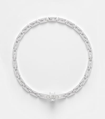 Collana B.zero1 in oro bianco 18kt con diamanti - Bvlgari - Modalova