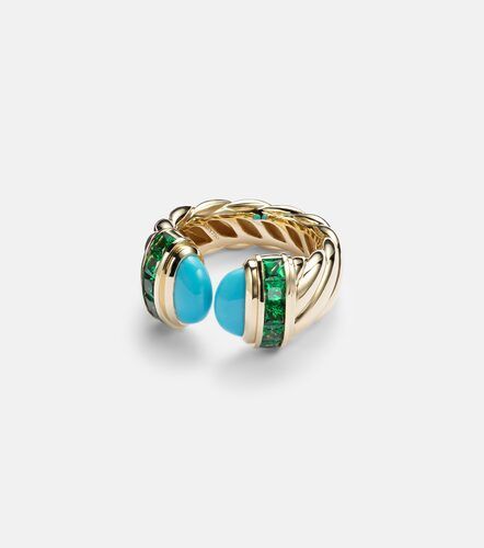 Anillo Sculpted Cable de oro de 18 ct con turquesa - David Yurman - Modalova