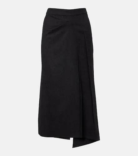 Draped virgin wool midi skirt - Victoria Beckham - Modalova