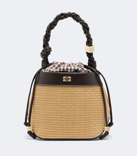 Bou Small raffia-effect bucket bag - Ganni - Modalova