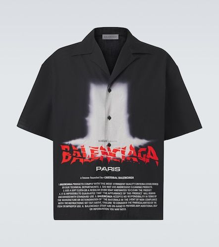 Camisa bowling de algodón estampada - Balenciaga - Modalova