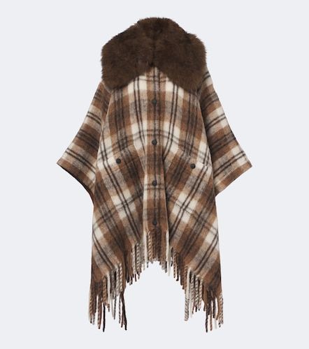 Poncho mit Shearling - Moncler Grenoble - Modalova