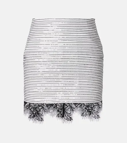 Minifalda de algodón con encaje y lentejuelas - Jacques Wei - Modalova