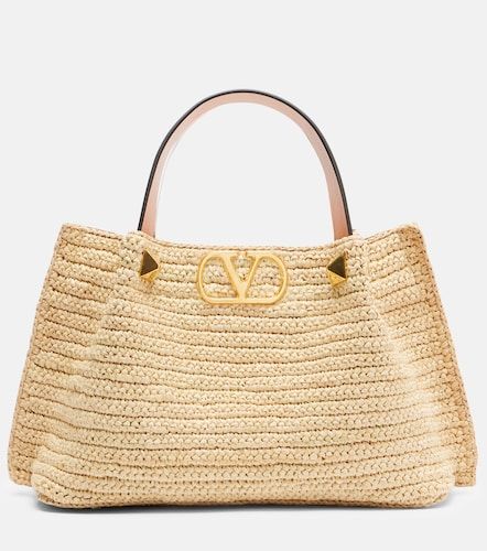 VLogo Small raffia top-handle bag - Valentino Garavani - Modalova