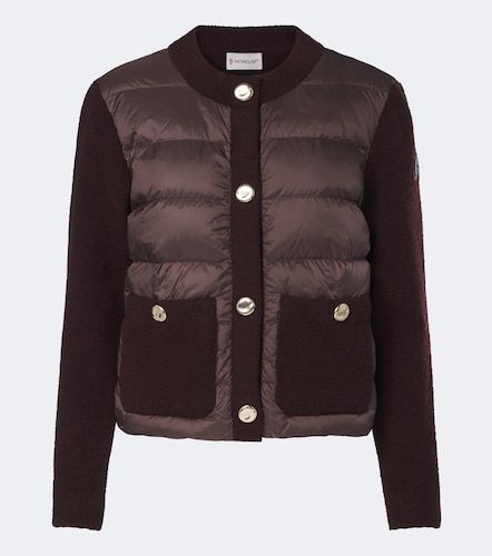 Down-paneled wool-blend cardigan - Moncler - Modalova