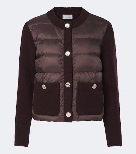 Down-paneled wool-blend cardigan - Moncler - Modalova