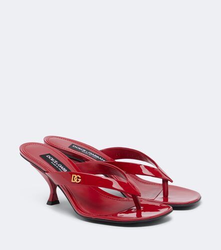 Sandalias de charol con DG - Dolce&Gabbana - Modalova