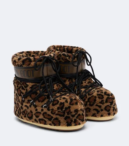 Icon Low leopard-print teddy snow boots - Moon Boot - Modalova