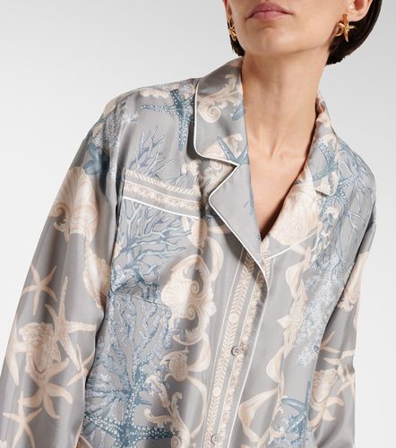 Camisa oversized Barocco Sea de sarga de seda - Versace - Modalova