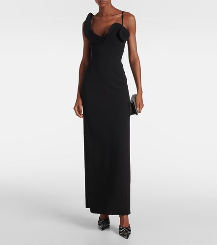 Floral-applique wool-blend gown - Magda Butrym - Modalova
