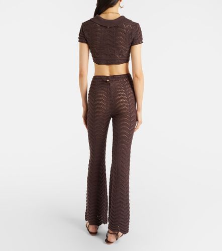 Kim open-knit cotton-blend flared pants - Bananhot - Modalova