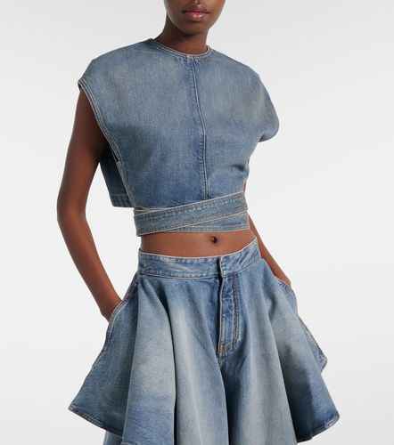 Alaïa Top cropped di jeans - Alaia - Modalova
