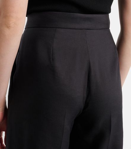Pantalones anchos de sarga de lino y seda - Max Mara - Modalova