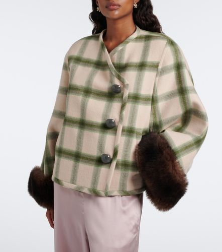 Plaid shearling-trimmed virgin wool jacket - Valentino - Modalova