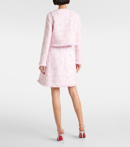 Chaqueta cropped de tweed con flecos - Oscar de la Renta - Modalova