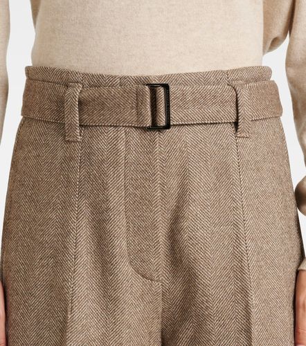 Herringbone wool-blend wide-leg pants - Brunello Cucinelli - Modalova