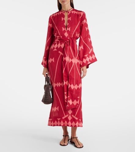 Vestido largo de lino estampado - Johanna Ortiz - Modalova