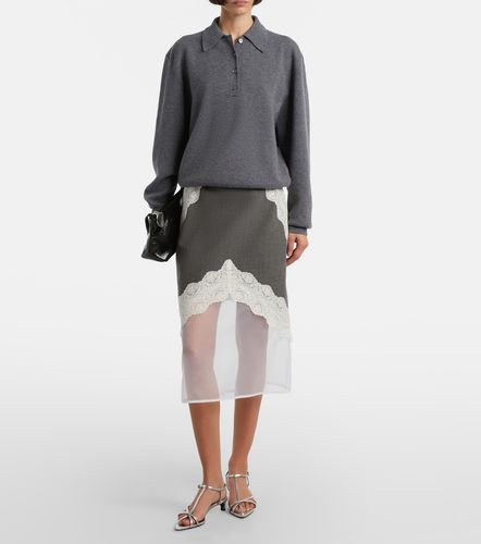 Lace-trimmed wool midi skirt - Jil Sander - Modalova