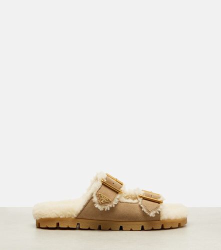 Prada Shearling-lined suede sandals - Prada - Modalova