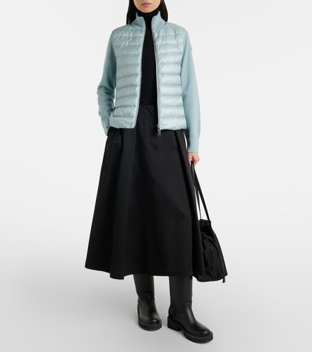 Cárdigan con paneles de plumas y lana virgen - Moncler - Modalova