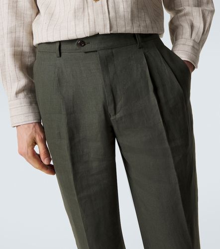 Pantalones slim de lino plisados - Rubinacci - Modalova