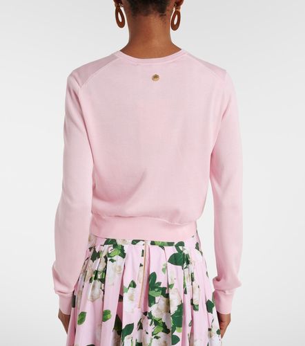Cardigan cropped in seta e cotone - Carolina Herrera - Modalova