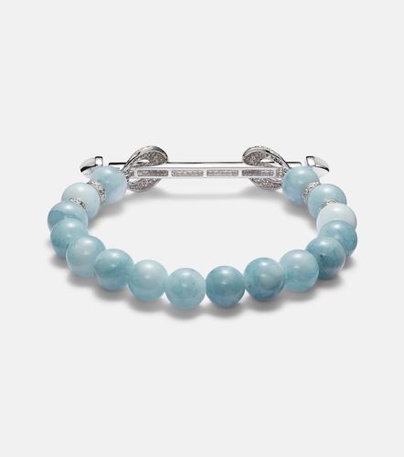 Bracciale Chakra in oro bianco 18kt con acquamarine e diamanti - Ananya - Modalova