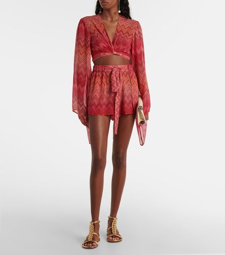 Shorts in seta con stampa a zig-zag - Missoni - Modalova