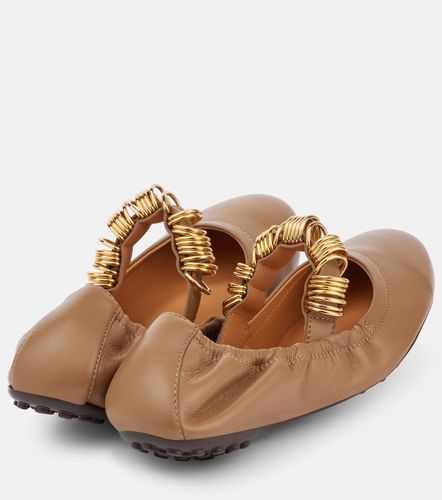 Embellished leather Mary Jane flats - Tod's - Modalova