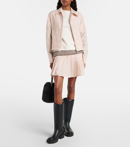 Chaqueta en mezcla de algodón a cuadros - Moncler - Modalova