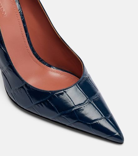 Ami croc-effect leather pumps - Amina Muaddi - Modalova