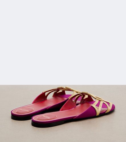 Wonderweb satin and leather slides - Valentino Garavani - Modalova