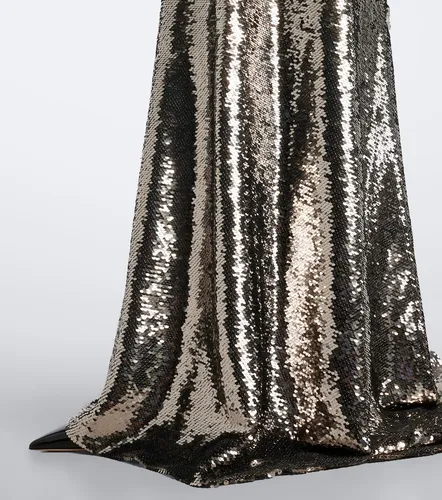 Sequined velvet-paneled off-shoulder gown - Monique Lhuillier - Modalova