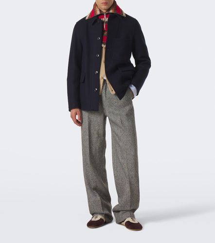 Striped wool zip-up collar - Dries Van Noten - Modalova