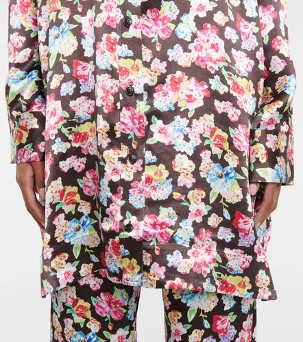 Camicia in raso con stampa floreale - Ganni - Modalova