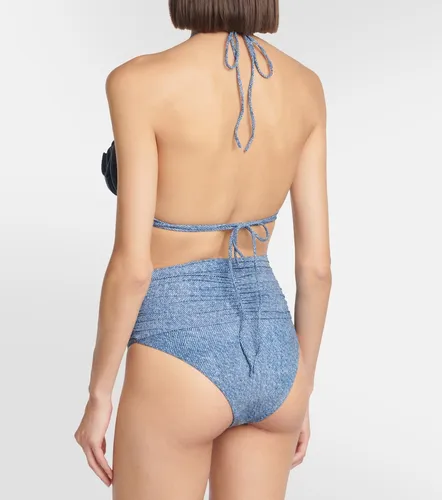 Top de bikini triangular con flores - Magda Butrym - Modalova