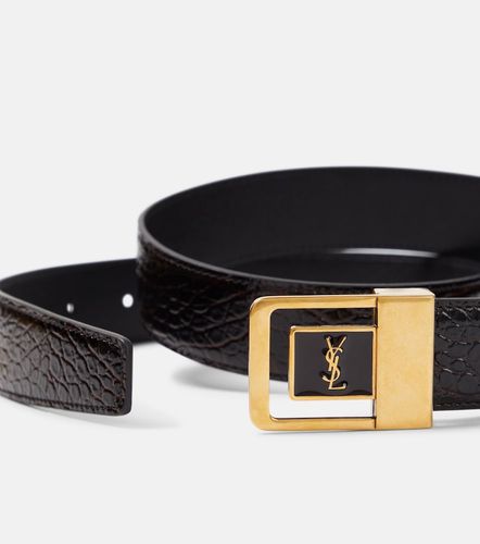 La 66 croc-effect leather belt - Saint Laurent - Modalova
