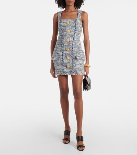 Vestido corto de tweed de denim - Balmain - Modalova