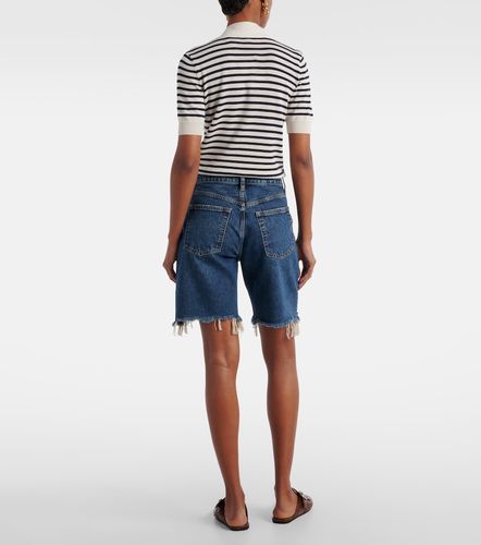 Deconstructed high-rise denim shorts - Frame - Modalova