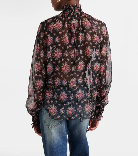 Blusa de seda transparente floral - Dolce&Gabbana - Modalova