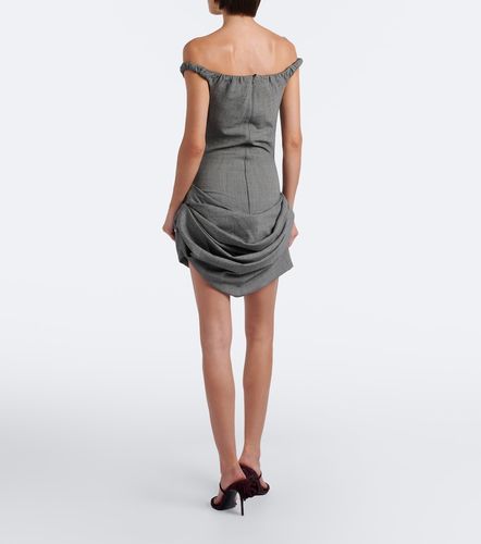 Off-shoulder herringbone wool-blend minidress - Magda Butrym - Modalova